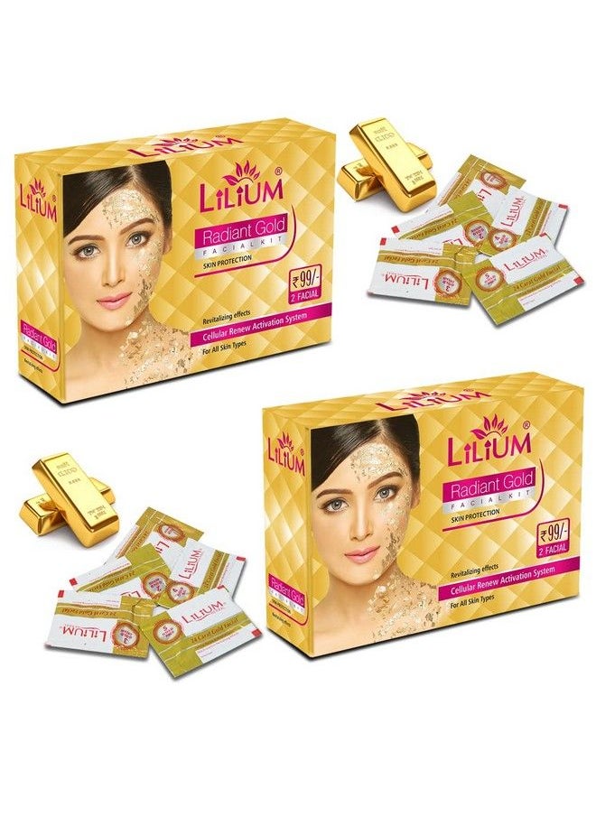Lilium Herbal Radiant Gold Facial Kit 60Gm Pack Of 2  - Image 2