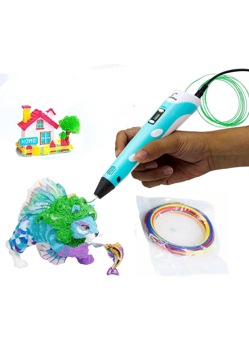 3D Children's Printing Pen Set with Display Screen High-Temperature Anti-Scald Children's Printing Pen Drawing Pen DIY Funny Set for Kids Chidren Birthday Creative Gift with PLA Filament - Image 1