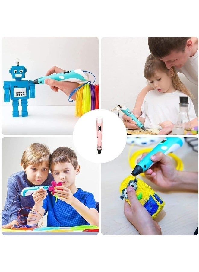 3D Children's Printing Pen Set with Display Screen High-Temperature Anti-Scald Children's Printing Pen Drawing Pen DIY Funny Set for Kids Chidren Birthday Creative Gift with PLA Filament - Image 3