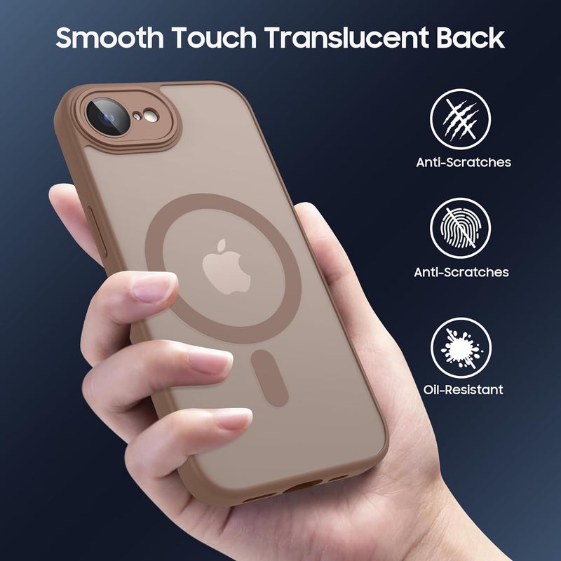 Demark Strong Magnetic for iPhone 16e/17e with MagSafe, 10FT Drop Resistant Matte Skin Feeling Back Cover Shockproof Slim Fit foriPhone 16e/17e Phone Case Cover (Brown) - Image 5