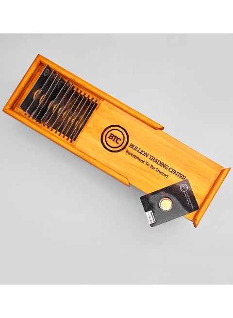 BTC Silver Bar Wooden Box for 25 Cards