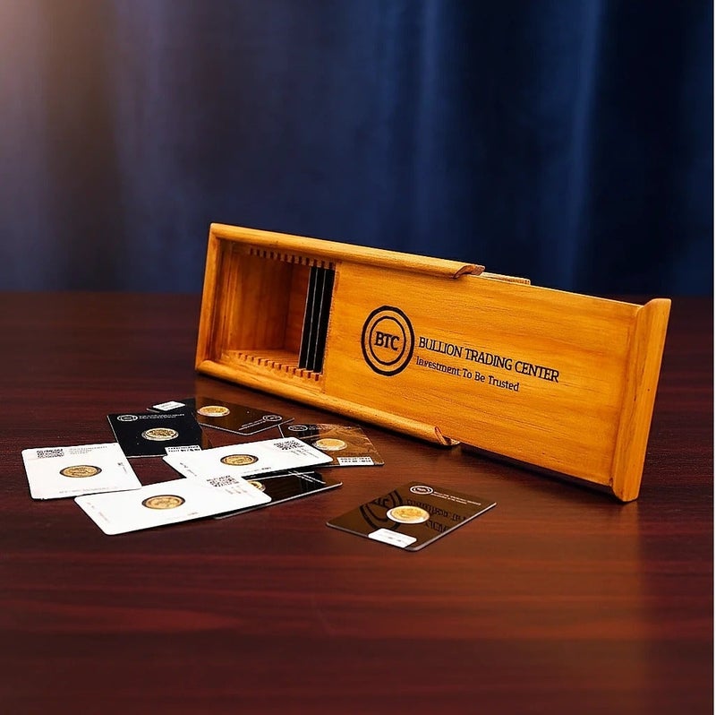 BTC Silver Bar Wooden Box for 25 Cards - Image 1
