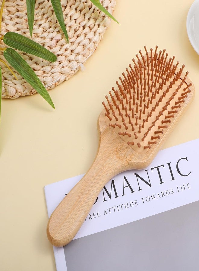 Sibba Bamboo Hair Brush with Natural Bamboo Bristles Pink Sparkle Natural Wooden Paddle Bristles Detangling Paddle Hairbrush Wooden Brush for All Hair Types & Hairs Growth for Women Girls Men - Image 3