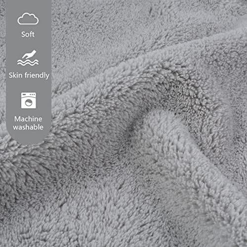 KinHwa Microfiber Bath Towel Large Bathroom Towel Absorbent Shower Towels Soft Bath Towels Large Size for Women Men Ideal for Spa, Swimming, Pool Light Gray 2 Pack 30inch x 60inch - Image 3