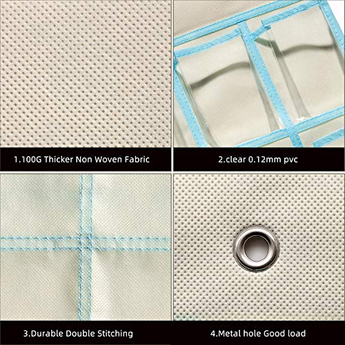 KEEPJOY Classroom Pocket Charts for Cell Phone Calculator Holders, Pocket Organizer for Cell phone Jail with 30 Clear Pockets chart Size 33.5 x 24.5 Inch Classroom Pocket Storage (Beige-30pockets) - Image 5