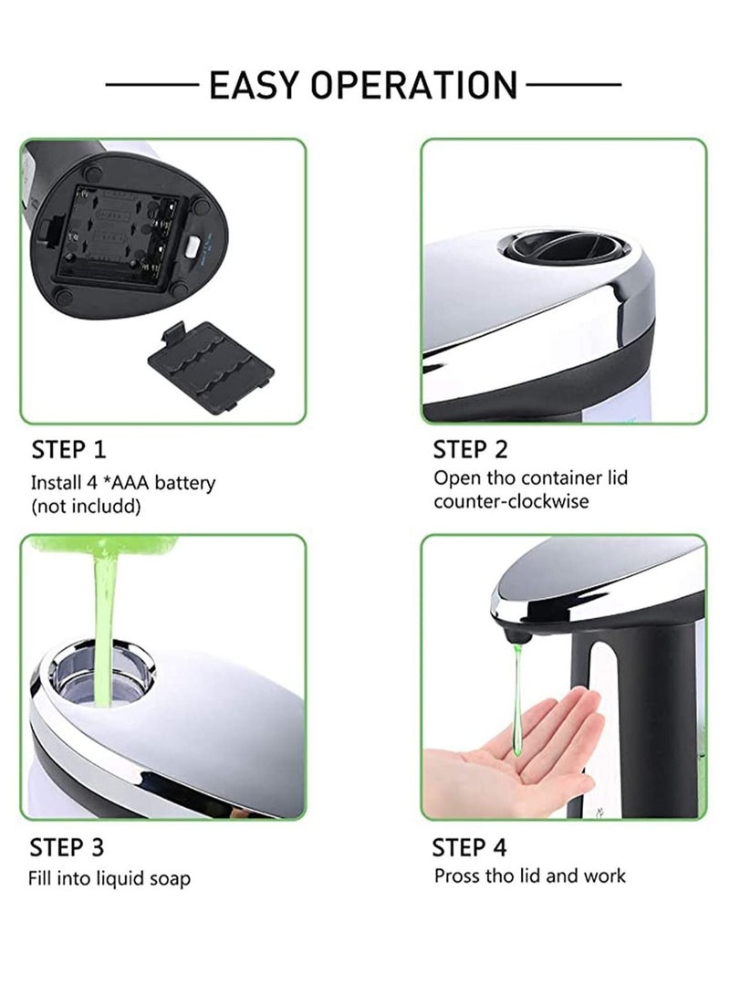 Automatic Soap Dispenser, Sensor  Sanitizer Dispenser Touch-free Kitchen Bathroom Touch Free Hand Two levels of liquid adjustment 400ML - Image 4