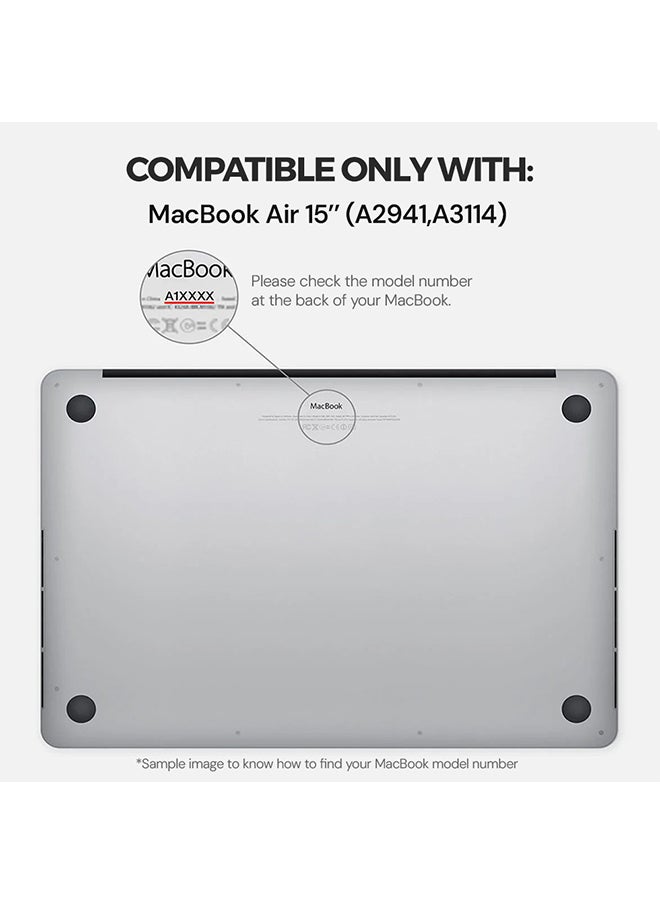O Ozone - Slim Rubberized Matte Case Compatible with MacBook Air 15 inch (A2941) M2 2023, (A3114) M3 2024 Case with Keyboard Cover & Protector, Blue - Image 1