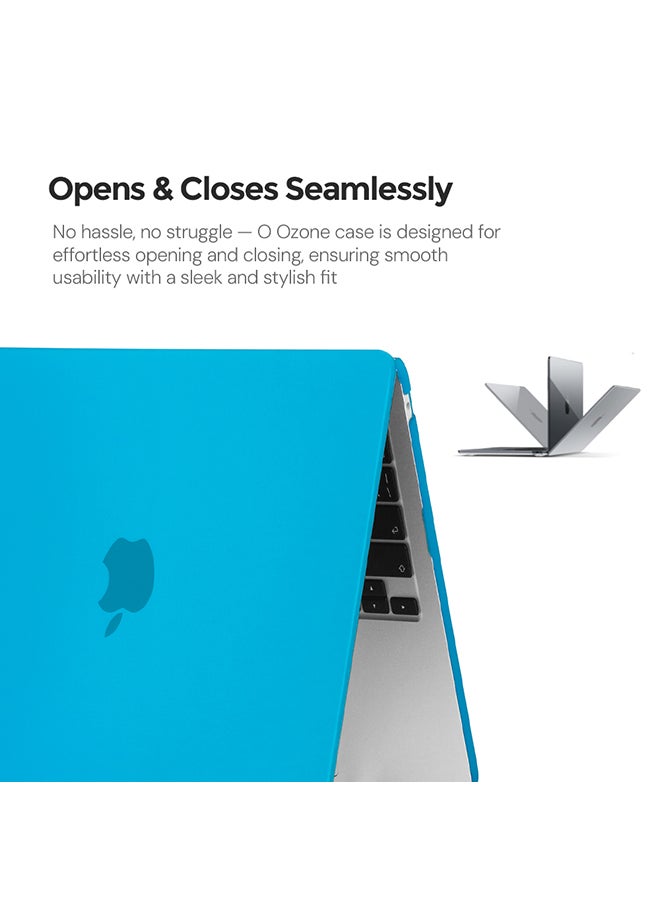 O Ozone - Slim Rubberized Matte Case Compatible with MacBook Air 15 inch (A2941) M2 2023, (A3114) M3 2024 Case with Keyboard Cover & Protector, Blue - Image 1