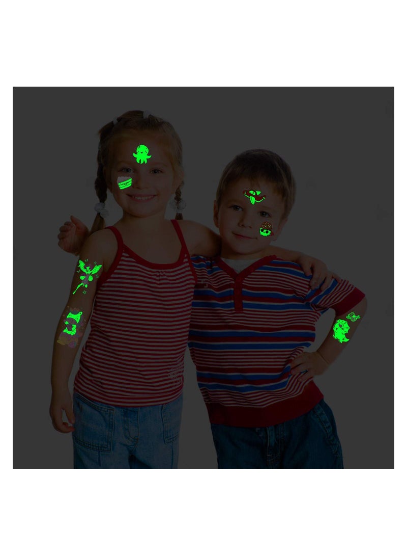 SYOSI Luminous Temporary Tattoos, Mixed Styles Tattoos Stickers with Unicorn Mermaid Dinosaur Outer Space Fake Tattoo Sticker Birthday Decorations Party Favors Supplies for Kids 30 Sheets - Image 3