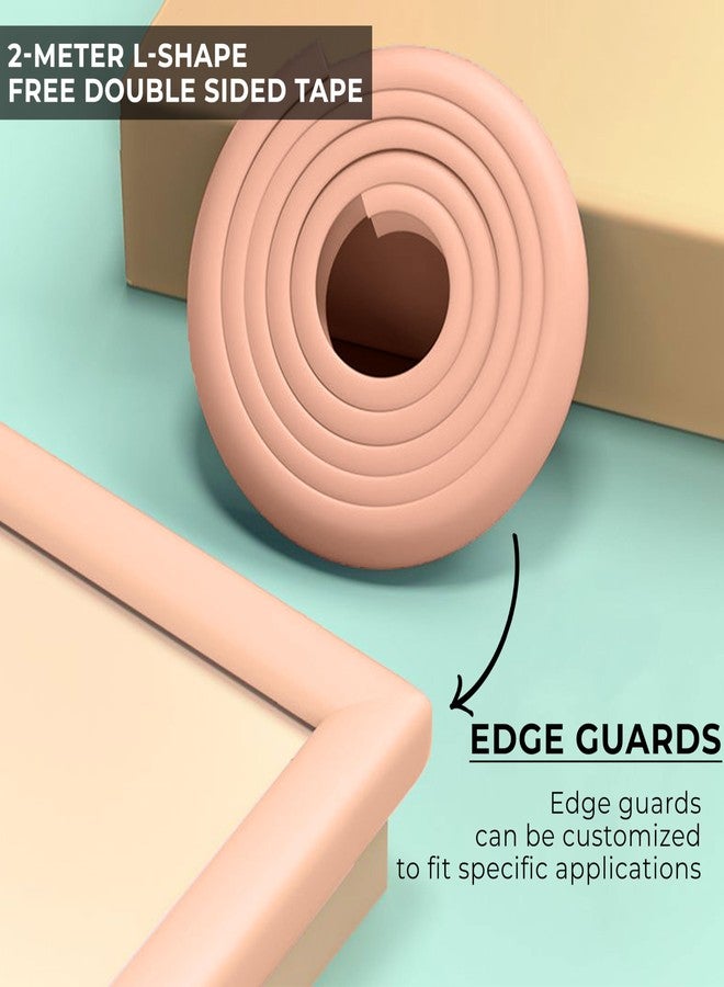 BEMBIKA Baby Proofing Edge & Corner Guards Furniture Edge Guard of Table, Bed, Kitchen Counter top, Toddlers & Child’s Safety - (L-Shape)(Peach) - Image 2