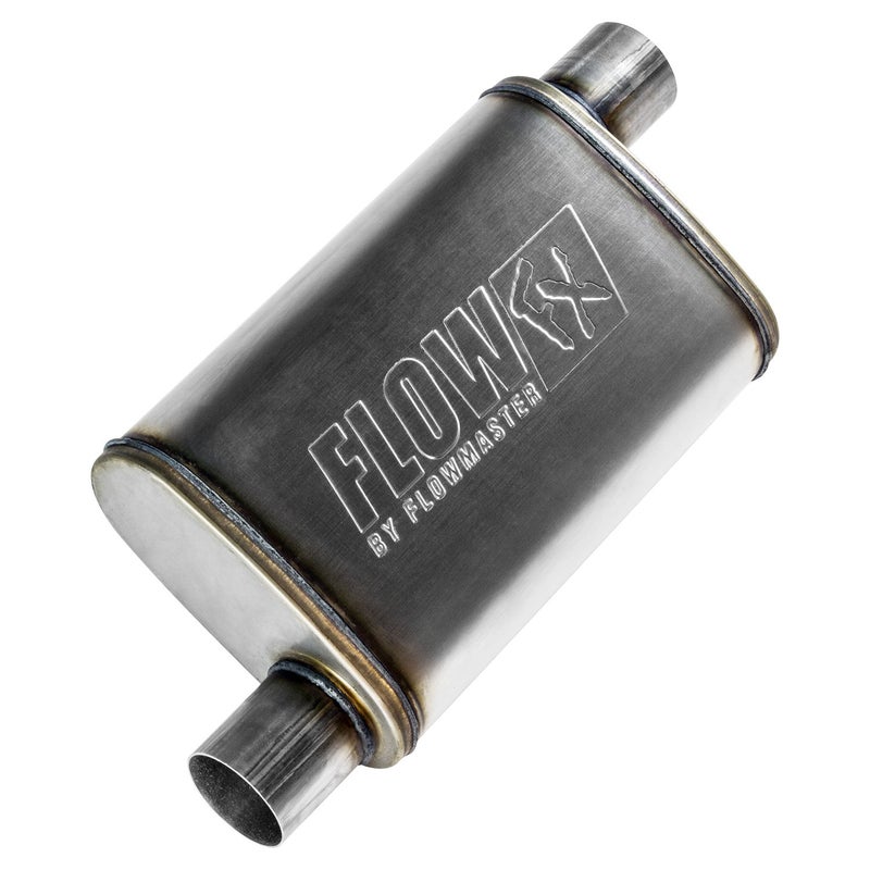 Flowmaster Flow FX Chambered Muffler 250 Offset In 250 Offset Out Moderate Sound Stainless Steel Affordable Performance for Modern Trucks Muscle Cars Daily Drivers 71236