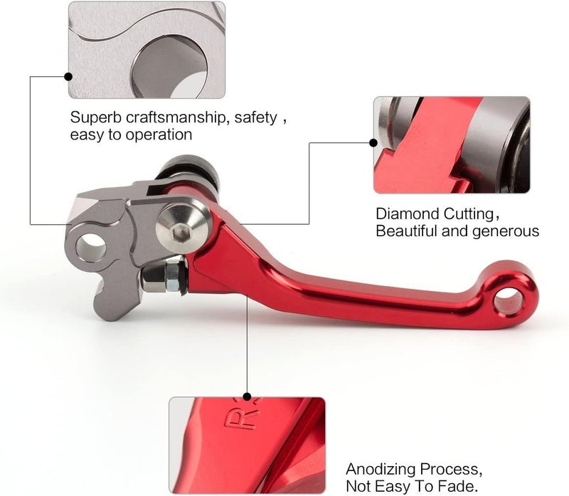 NICEDOLL Dirt Bike Clutch Brake Pivot Levers for CRF125F 2014-2018 - Foldable CNC Red - Image 4
