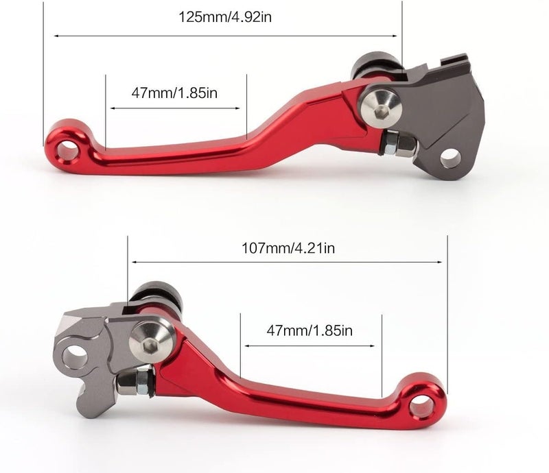 NICEDOLL Dirt Bike Clutch Brake Pivot Levers for CRF125F 2014-2018 - Foldable CNC Red - Image 5