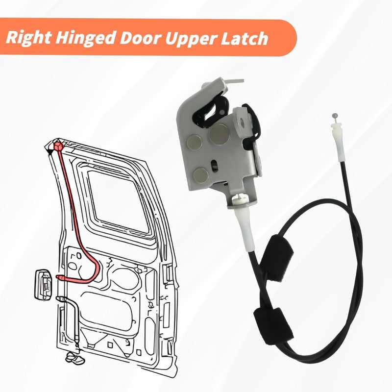 Right Rear Upper Door Latch with Cable Replacement Part for 192 to 2014 Models - Image 5