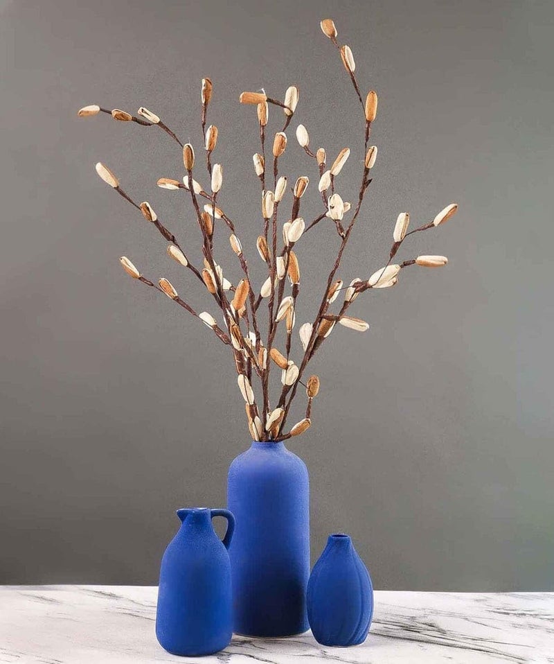 Ceramic Vases Set of 3 Blue  - Image 4