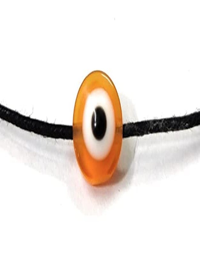 LIGAMENT Black Thread With Evil Eye Nazariya Anklet Adjustable For Girls Women Teenager (Orange) - Image 3