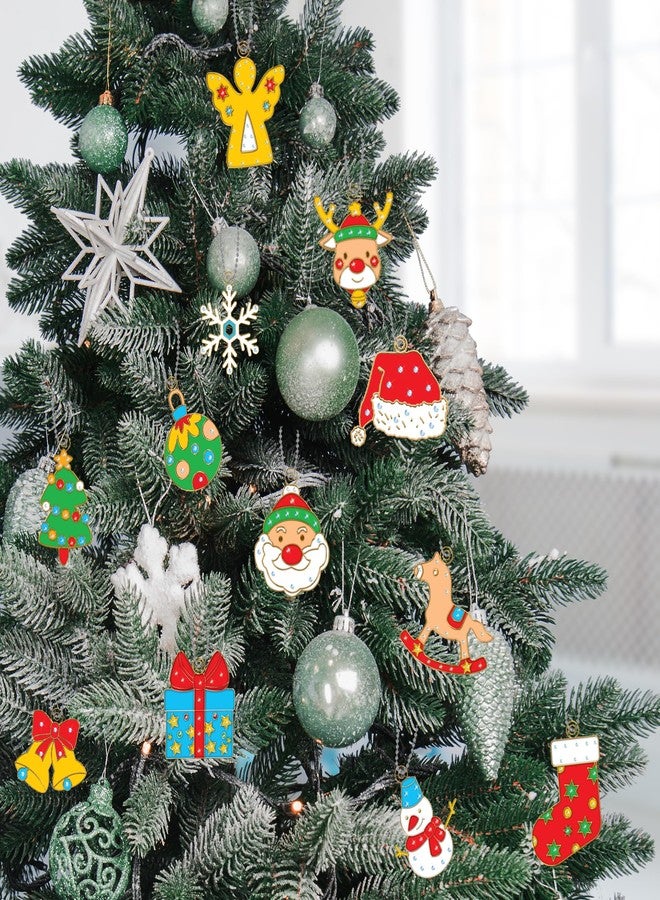 ArtCreativity DIY Christmas Ornament Painting Craft - 31 Pieces Christmas Ornament Kit - Kids Ornament Painting Kit Includes 12 Transparent Ornaments, 6 Colorful Glues, 12 Keychains, Gems, Tweezers - Image 4