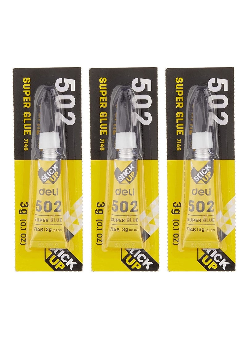 Deli 3-Piece Extra Strong Super Glue Set - Image 1