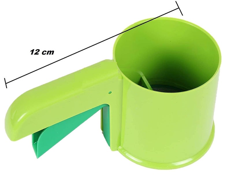 HETARMI ENTERPRISE Hetarmi Flour Sifter Flour Strainer Flour Sifter Strainer Plastic Atta Shifter Sieves Chalani with Press Handle 3 in 1 Multicolor - Image 4