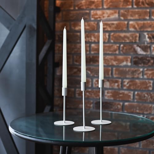 Sonedly 10 Inch Taper Candle 4 Pack - Unscented Hand-Dipped Tapered Long Burning for Home Interior - Dripless and Smokeless 8-Hour Burning Ivory Candles - Image 4