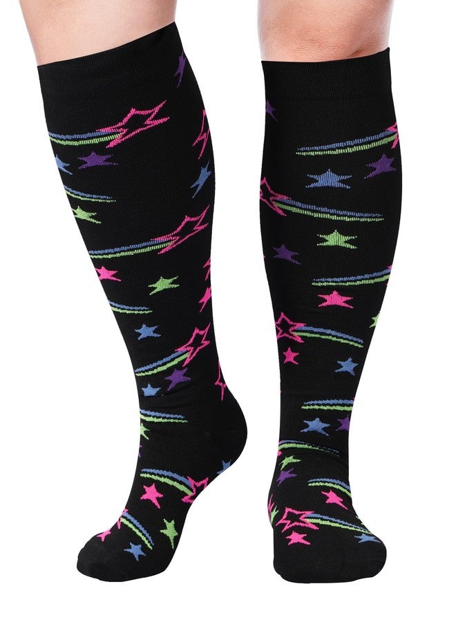 Abodhu Plus Size Compression Socks for Women& Men 15-20mmHg Wide Calf Knee High Socks - Image 1