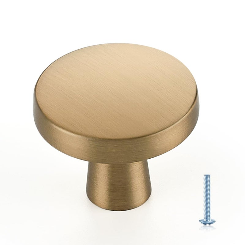 Ravinte 30 Pack Solid Single Hole Kitchen Round Cabinet Knobs Champagne Bronze Pulls Drawer Knobs Kitchen Cabinet Hardware Handles - Image 1