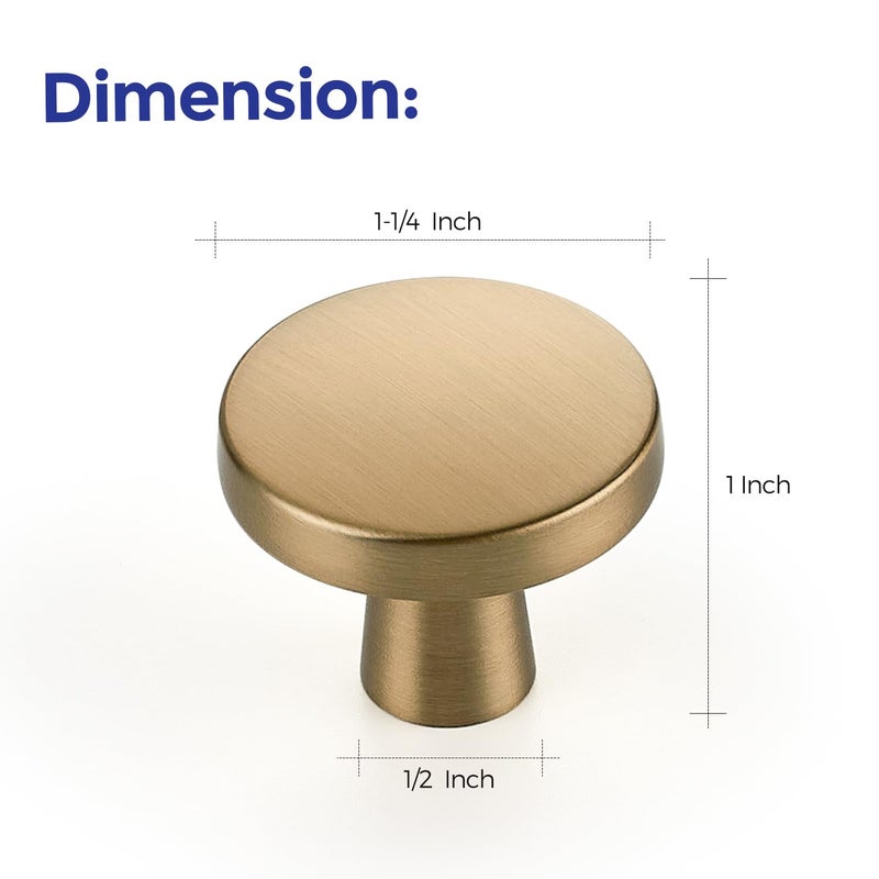 Ravinte 30 Pack Solid Single Hole Kitchen Round Cabinet Knobs Champagne Bronze Pulls Drawer Knobs Kitchen Cabinet Hardware Handles - Image 3