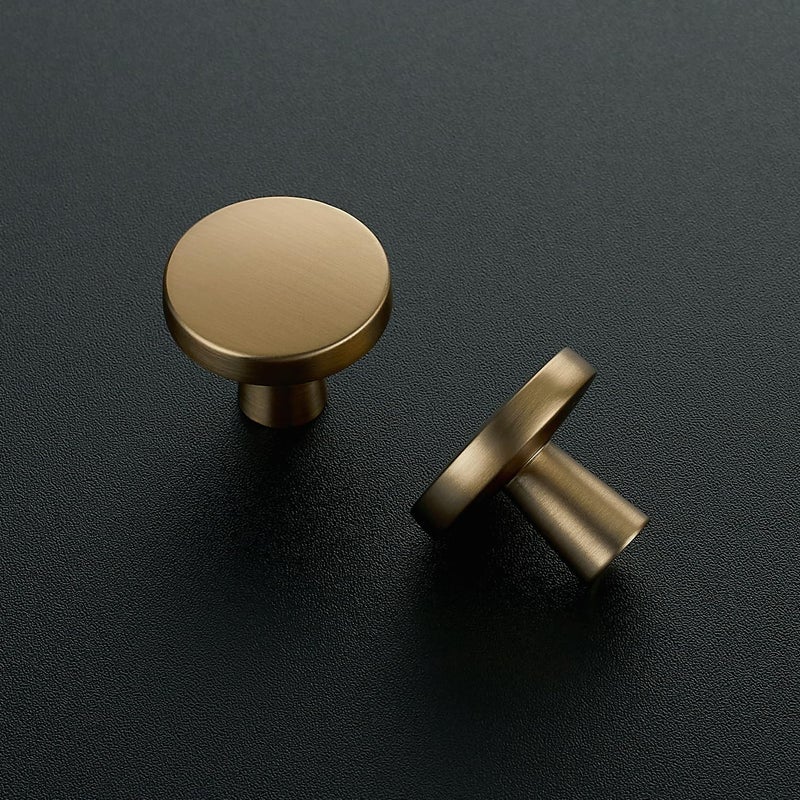 Ravinte 30 Pack Solid Single Hole Kitchen Round Cabinet Knobs Champagne Bronze Pulls Drawer Knobs Kitchen Cabinet Hardware Handles - Image 2
