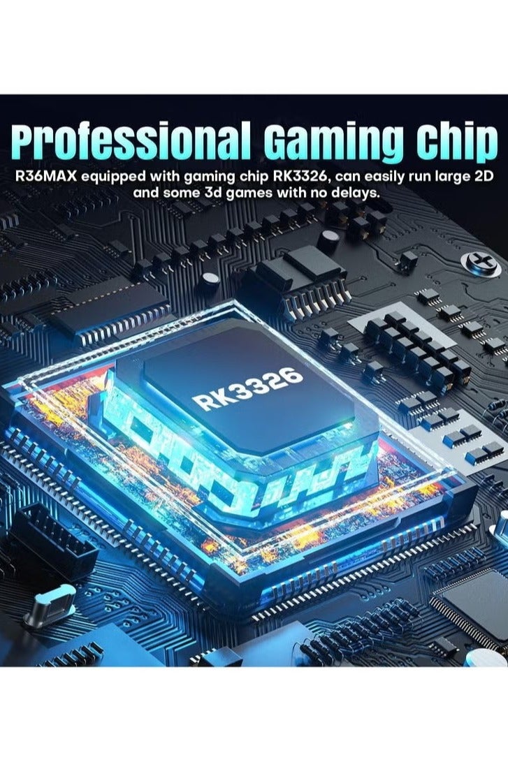 R36MAX Upgraded Retro Gaming Console – 4.0" IPS Screen, RK3326 Chip, Linux System, 18000+ Built-in Games, 4000mAh Battery, Portable Handheld Game Console (Elegant Black) - Image 3