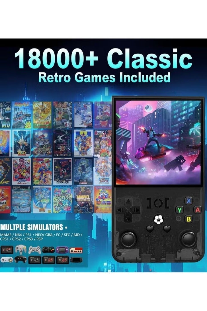 R36MAX Upgraded Retro Gaming Console – 4.0" IPS Screen, RK3326 Chip, Linux System, 18000+ Built-in Games, 4000mAh Battery, Portable Handheld Game Console (Elegant Black) - Image 2