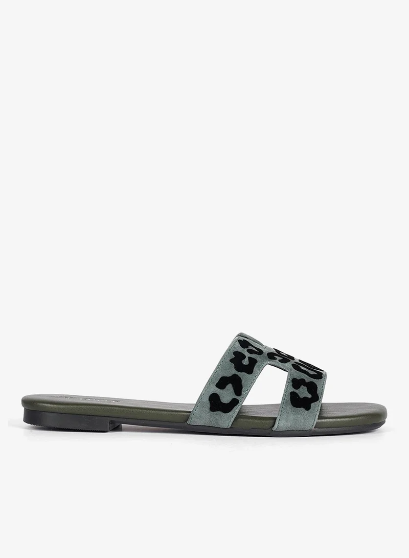 Cuple Ladies  flat slide Sandals printed