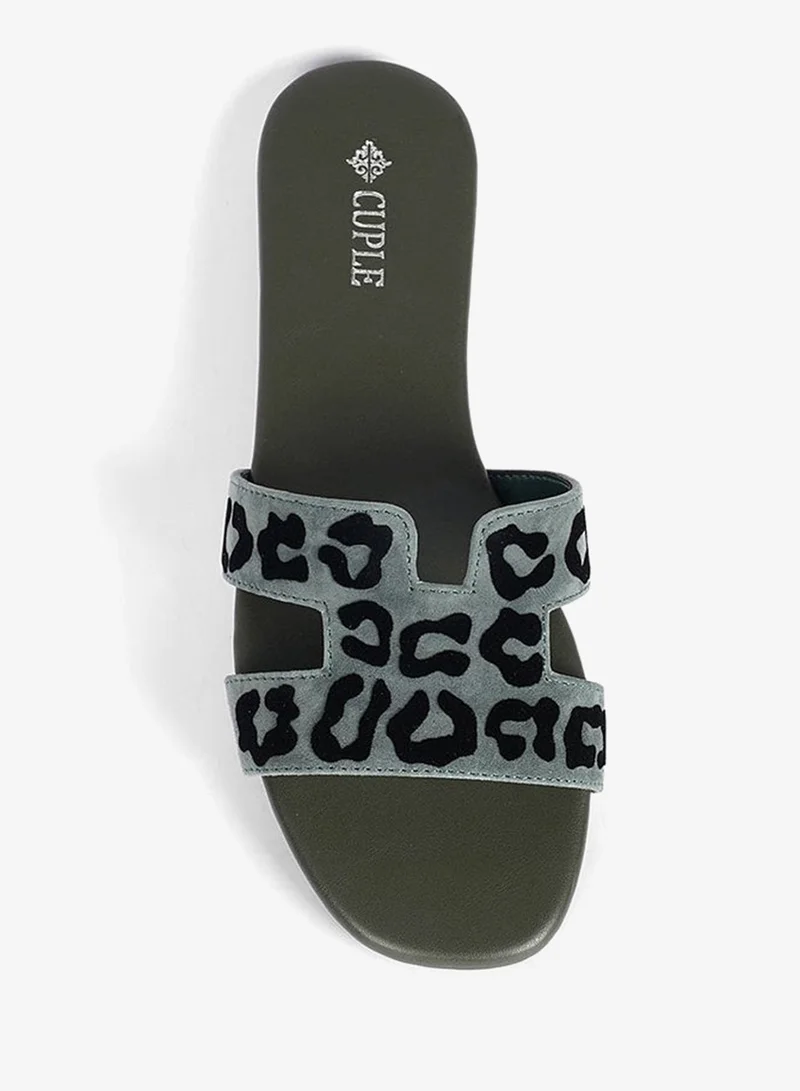 Cuple  Ladies  flat slide Sandals printed for Women | Best Price UAE