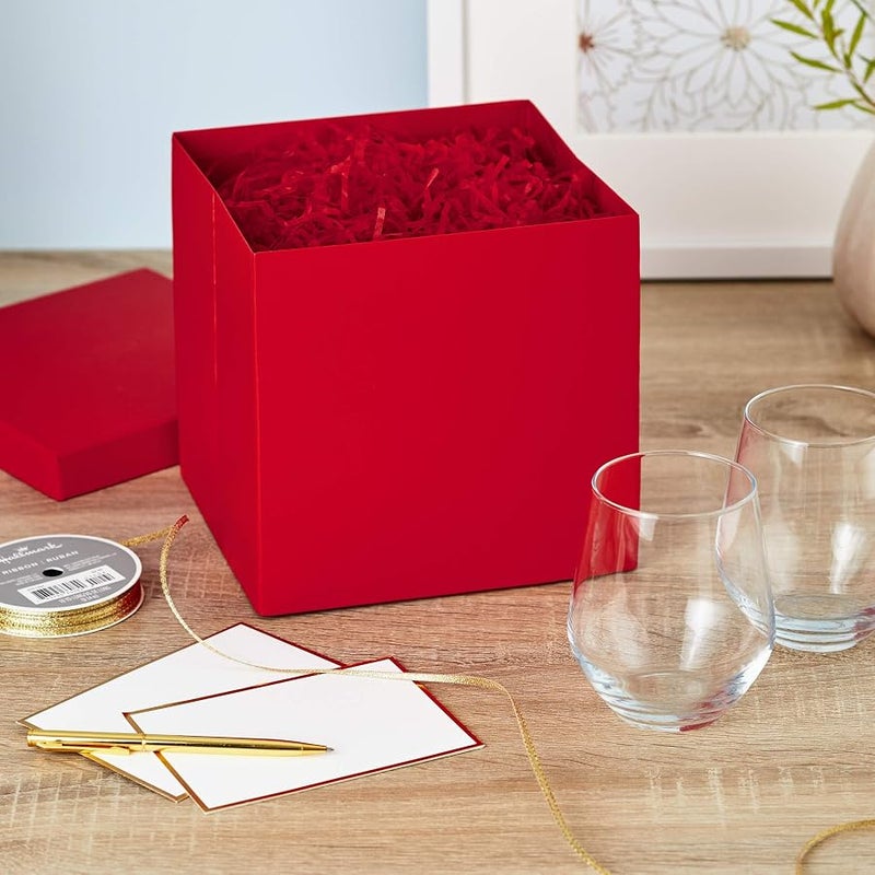 Hallmark Medium Gift Box with Lid and Shredded Paper Fill (Red 7 inch Box) for Birthdays, Graduations, Anniversaries, Christmas, Valentine's Day, All Occasion - Image 2