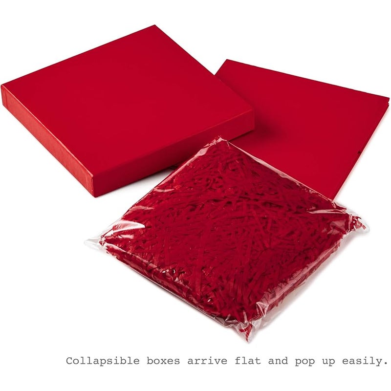 Hallmark Medium Gift Box with Lid and Shredded Paper Fill (Red 7 inch Box) for Birthdays, Graduations, Anniversaries, Christmas, Valentine's Day, All Occasion - Image 4