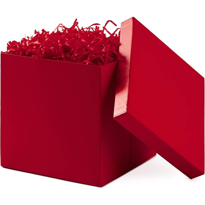 Hallmark Medium Gift Box with Lid and Shredded Paper Fill (Red 7 inch Box) for Birthdays, Graduations, Anniversaries, Christmas, Valentine's Day, All Occasion - Image 1