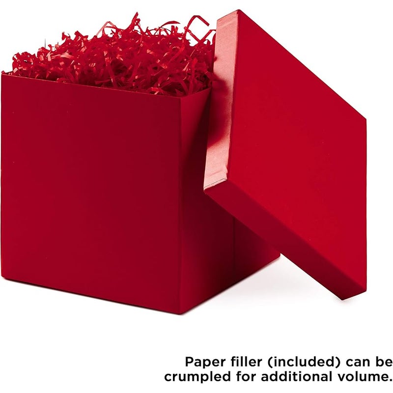 Hallmark Medium Gift Box with Lid and Shredded Paper Fill (Red 7 inch Box) for Birthdays, Graduations, Anniversaries, Christmas, Valentine's Day, All Occasion - Image 5