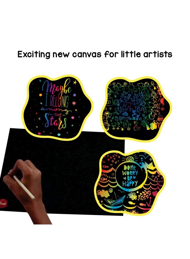 Toiing Doodletoi Return Gifts Combo - 10 Magical Rainbow Scratch Art Sheet Packs | Fun Art & Craft Kit | Great Return Gift for Kids Age 4 Years & Above - Image 3