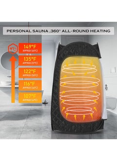 Arabest Single Person Sauna, Portable Steam Sauna Full Body, Newly Upgraded Large Space Sauna, Quick-Folding Sauna Spa Tent (Black)  - Image 3