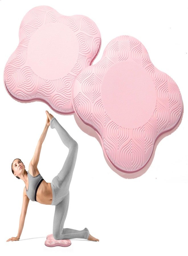 MBKHFLL 2 Packs Extra Thick Yoga Knee Pads for Knees, Elbows, Wrists, Hands, Head & Foam Pilates Kneeling Pads - Pink - Image 1
