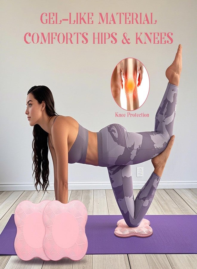 MBKHFLL 2 Packs Extra Thick Yoga Knee Pads for Knees, Elbows, Wrists, Hands, Head & Foam Pilates Kneeling Pads - Pink - Image 5