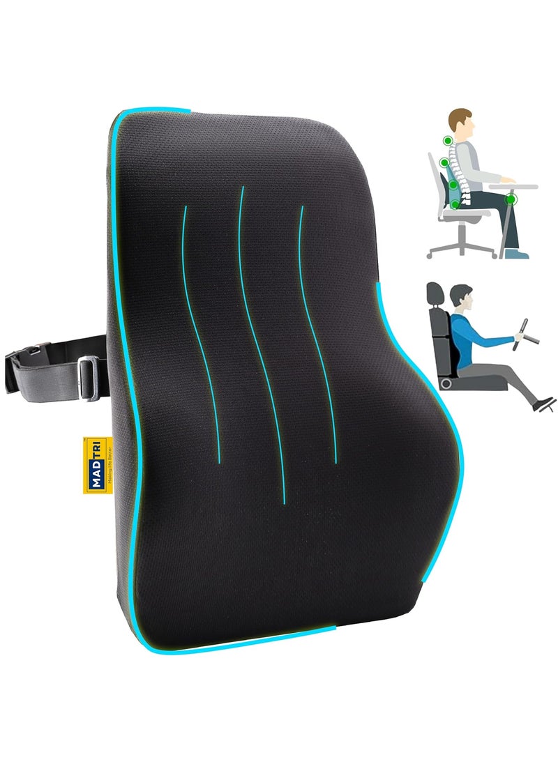 MADTRI MADTRI Car Seat Pillow Backrest Cushion For Car Car Seat Back Support Orthopedic Memory Foam Back Seat Cushion for Sitting Posture Chair Posture Corrector Lumbar Back Pillow NonSlipComfort  - Image 1