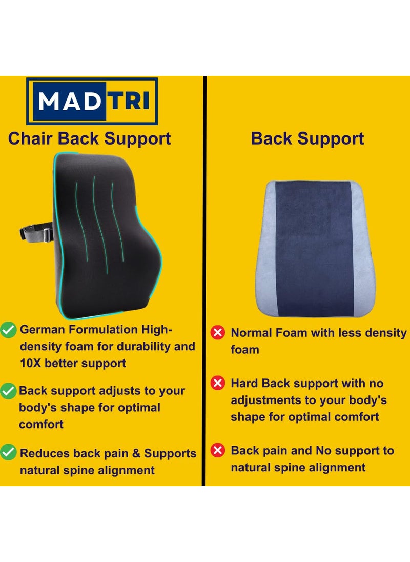 MADTRI MADTRI Car Seat Pillow Backrest Cushion For Car Car Seat Back Support Orthopedic Memory Foam Back Seat Cushion for Sitting Posture Chair Posture Corrector Lumbar Back Pillow NonSlipComfort  - Image 5