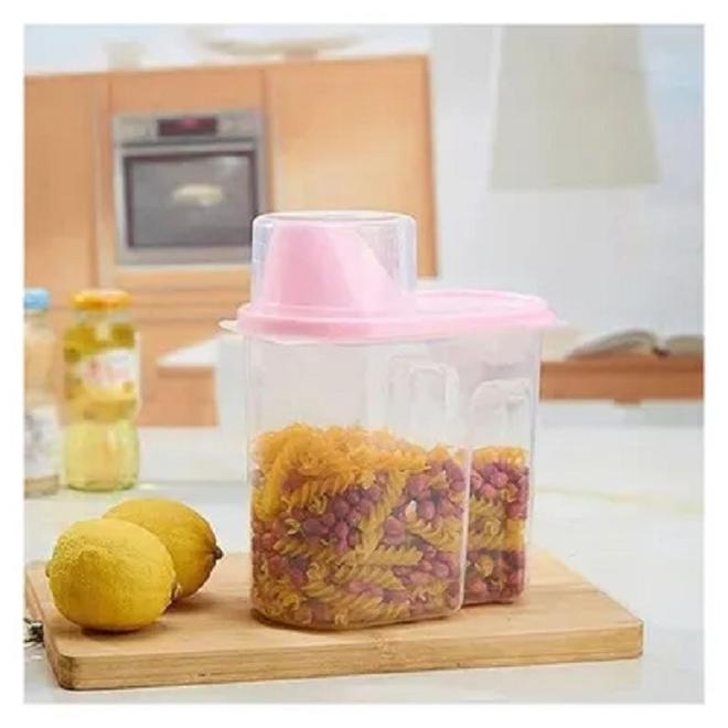صندوق تخزين الطعام مع كوب قياسي سعة 1 لتر، متعدد الألوان - Image 1