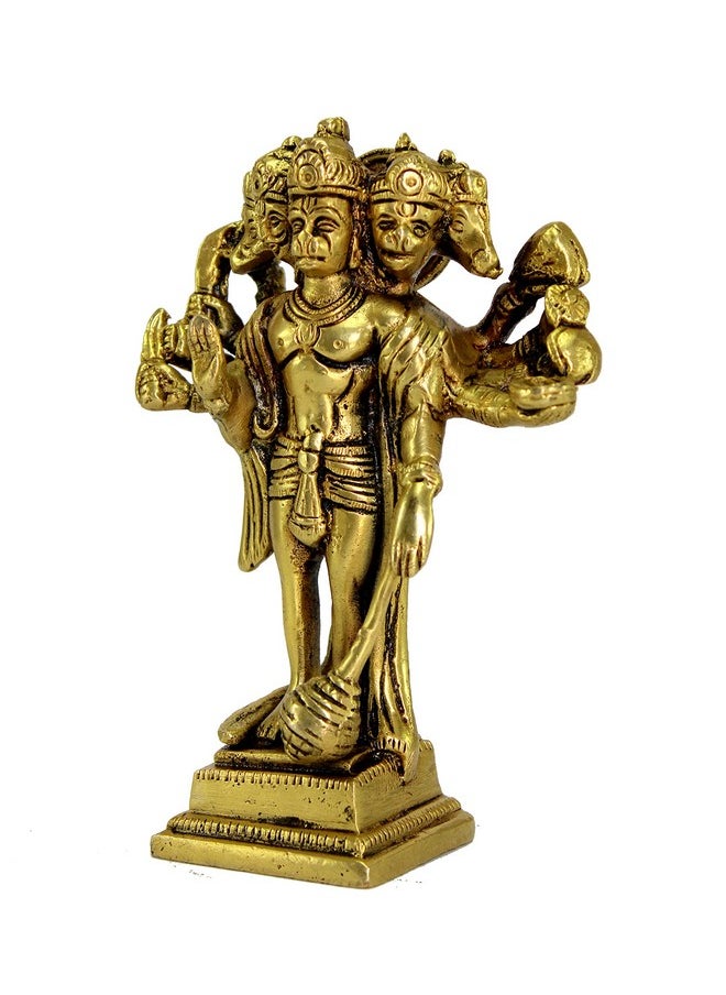 ESPLANADE ESPLANADE Brass Panchmukhi Hanuman Anjaneya Pavan Putra Bajrangbali Idol Murti Moorti Statue (6.5 Inch)  - Image 3