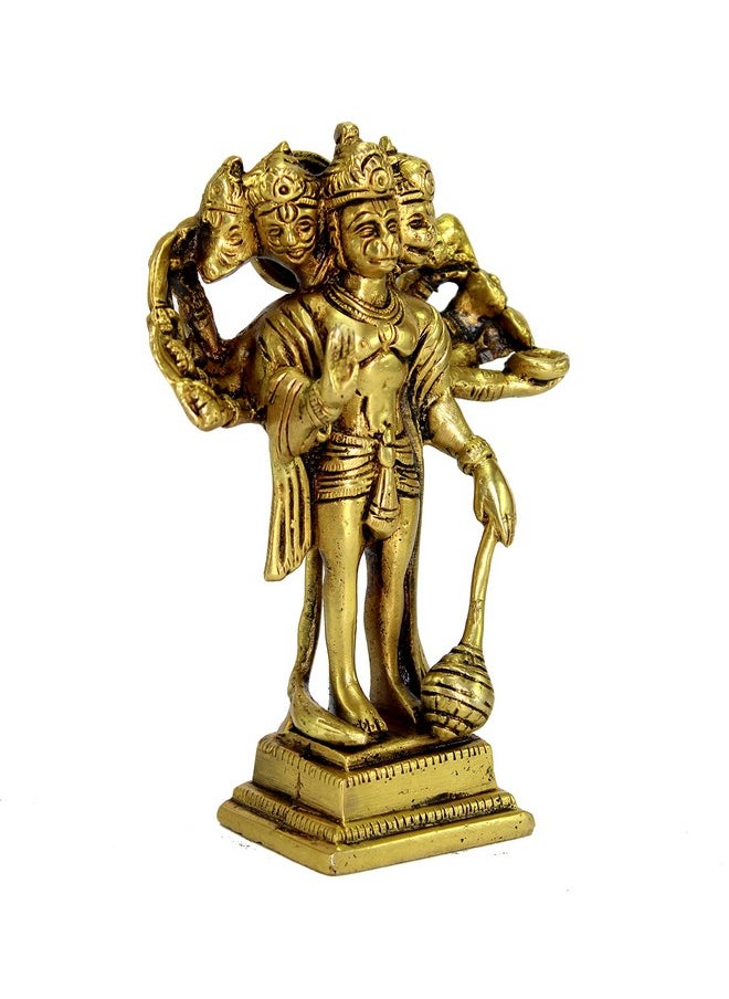 ESPLANADE ESPLANADE Brass Panchmukhi Hanuman Anjaneya Pavan Putra Bajrangbali Idol Murti Moorti Statue (6.5 Inch)  - Image 2