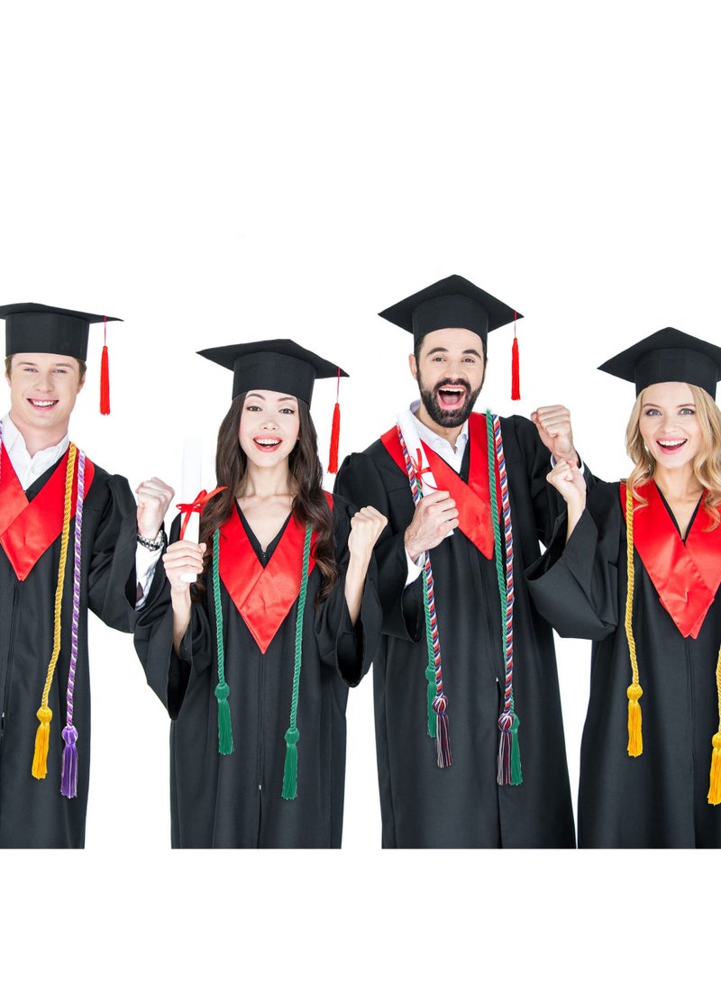 Excefore Graduation Cords Yarn Honor Cords with Tassel, 8 Pcs Braided Honor Cords, for College Graduation Students (Gold with Blue) - Image 3