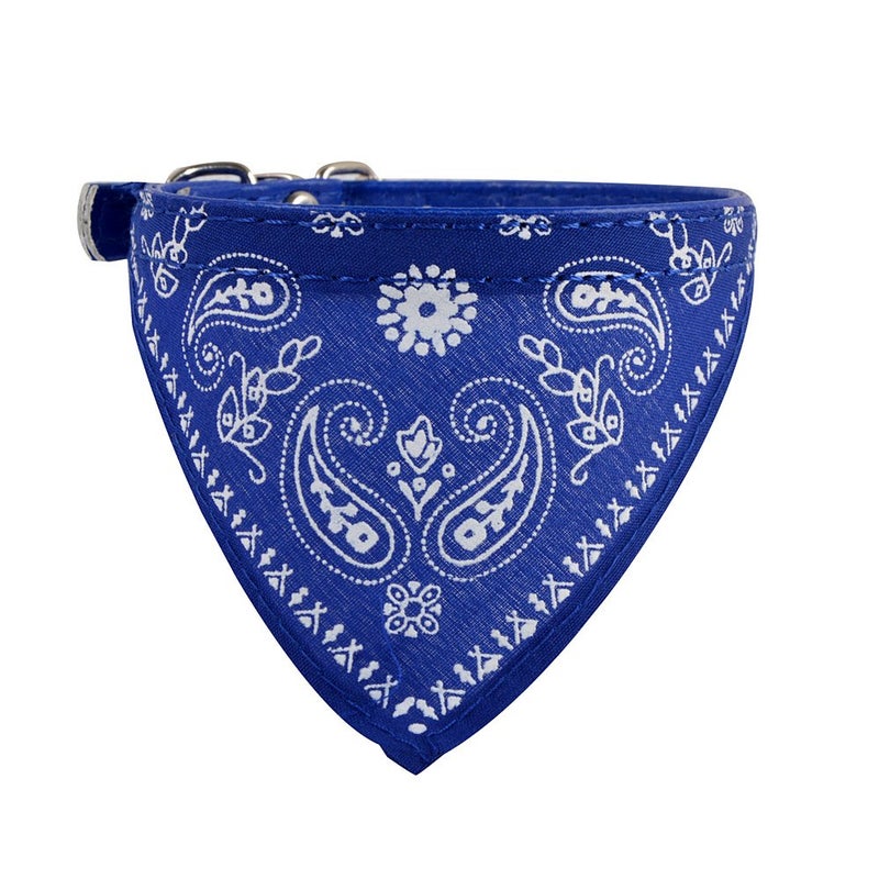 Sage Square Adjustable Scarf Cum Bandana Cum Neckerchief Cum Neck Tie Collar for Dog/Cat/Puppy/Kitten (Blue) - Image 1