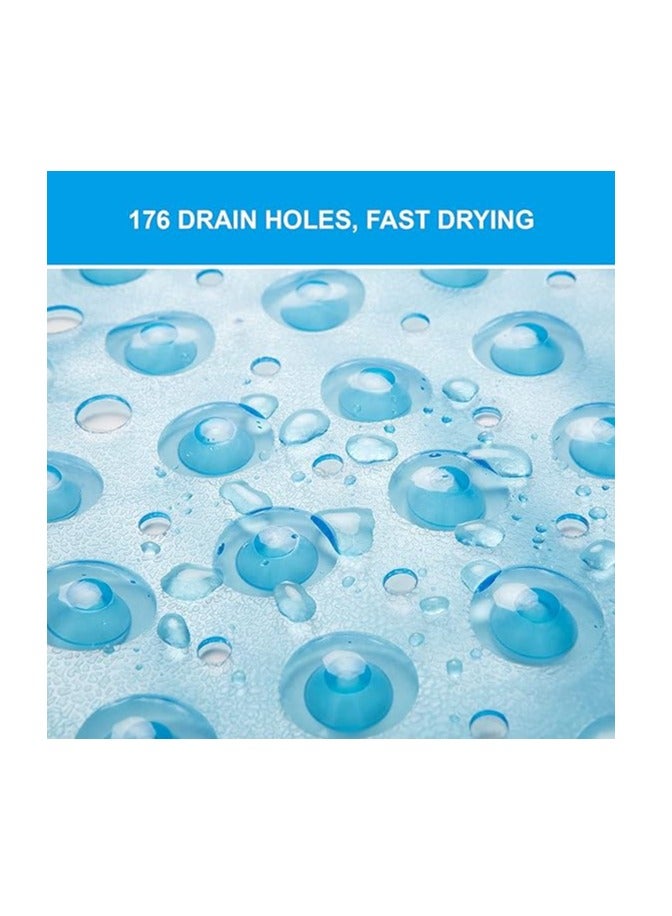 بروماس سجادات حوض الاستحمام لحوض الاستحمام، سجادة حمام طويلة جدًا غير قابلة للانزلاق، سجادة استحمام 100×40 سم/40×16 بوصة مع فتحات تصريف وأكواب شفط، سجادة حوض استحمام للحمام مع إمكانية غسلها في الغسالة - Image 2