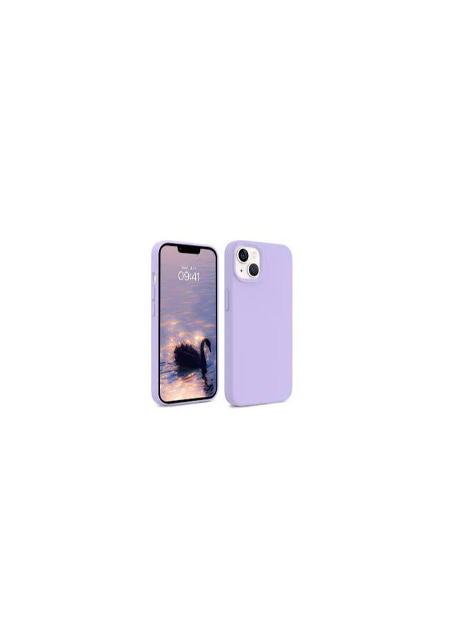 Soft Touch Full Body Protection Shockproof Liquid Silicone Case with Microfiber Lining for iPhone 14 Pro (6.1 in) purble - Image 1