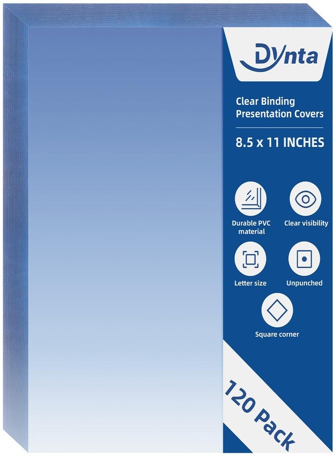 Dynta Binding Covers 8 mil PVC Clear Cover Sheets for Binding, Letter Size 8-1/2 x 11 Inches, 120 Pack Report Covers, Presentation Binder, Office Supplies, Un-Punched, Square Corners - Image 1
